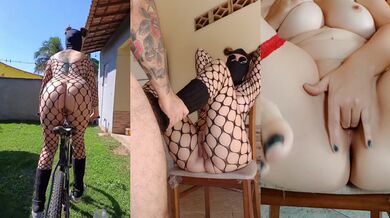 Wild homegrown seduction with a big ass latina on her bike