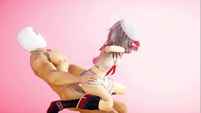 Kantai Collection Kiso Hentai Dance and Sex Cowgirl Position Undress MMD 3D Blue Hair