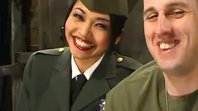 Sexy Military Asian Girl Spanks Guy Before Dominant Face Sitting