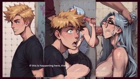 My New Girlfriend  Taboo Hentai Game  Ep.40 Goth Girl Blowbang in the Toilet!