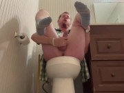 Selfie Reach Around  White Boy Throws His Legs Up and Jerks Off Spread Eagle