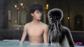 Ghostly Seduction: Spirited temptress mounts a famous cock in the tub