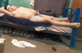 Jesus in boxer pulling his penis #144