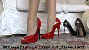 Things get hot and steamy after trying on high heels! Lady Victoria Valente