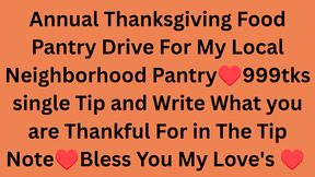 ❤️My Annual Local Food Pantry Drive🎁Free XXX Anal Gift w/Donation🎁