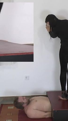 Mistress Dyanna Tramples While Slave Orgasms! a Picture in a Picture
