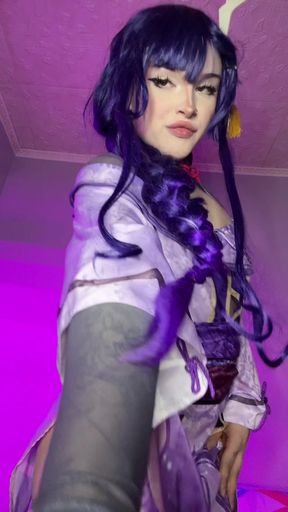 Femboy cosplayer teases with a cock