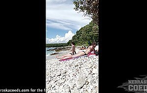 Topless beach and lesbian sex