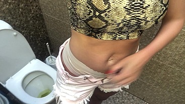 Horny Pissing Turns Into Public Masturbation – I Couldn’t Resist Playing With My Wet Pussy