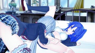 Tsubasa Kazanari gets her big tits drilled by Futa Chris Yukine's big rod in Symphogear - Volume 1