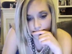 Blonde Webcam Girl's Anal Dildo Show