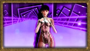Bashful asian Eve dances in crotchless bodysuit as reward for 100% completion