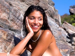 Tiny Mexican teen naked on the beach