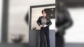 Milf Julie plays with anal dildo in the office