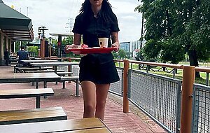 Eva soda, risky public sex in the toilet  fucked a mcdonald's worker because of spilled soda!, eva