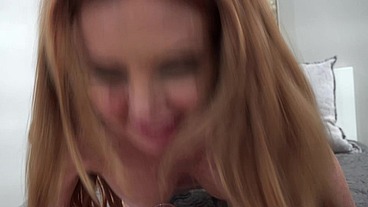 Red Head MILF Mrs Robison Sucks and Fucks Big Dick for Facial