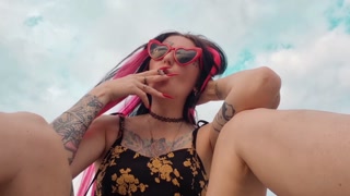 Smoking fetish. Which smoke excites you more: cigarette smoke or stick smoke?