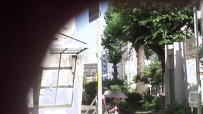 Japanese sexy girl taped peeing in public by voyeur