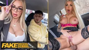 Hot Driving School - Hot Blonde busty MILF takes younger college age teen on a very driving test he will never forget