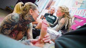 Inked Lovers Big Dick Foursome Merry'_s Tattooed Adventure