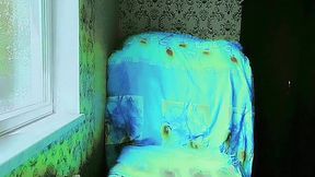 Lovely femboy dancing in knee-high socks and skirt