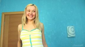 Stunning 18yo blonde cutie Aina gets fully analized in doggy style