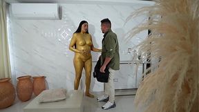 A STATUE COMES TO LIFE AND TEACHES A THIEF A LESSON, FUCKS HIM UNTIL HE LEAVES HER FULL OF CUM - MELANY LATINA