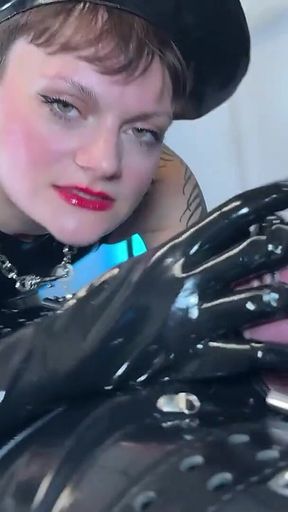 Latex Tease for Locked Cock