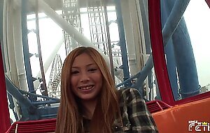 Pure japanese adult video, blonde japanese babe squirts and blows a guy with big cock in a common
