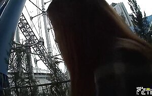 Pure japanese adult video, blonde japanese babe squirts and blows a guy with big cock in a common