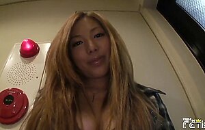 Pure japanese adult video, blonde japanese babe squirts and blows a guy with big cock in a common