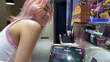 Walking around the city with a vibrator inside 2
