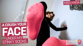 I will stand in your face with stinky socks! ( Sock Trampling POV with Miss Kinga ) - 640p MP4