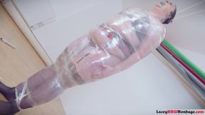 Lacey's Saran Wrap Enigma: Bound for Intense Pleasure