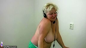 Chubby Grandma Does Strip In Home Gym