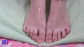 Foot fetish oil rubbing. Nail fetish