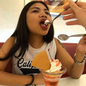 Big ass amateur Thai teen fucked by her boyfriend after having ice cream