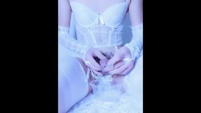 [pseudo-niang] Nightgown White Silk Milk Poured Into The Bladder Play Urethral Rod Incontinence - Semen Injected Into Milk To Drink