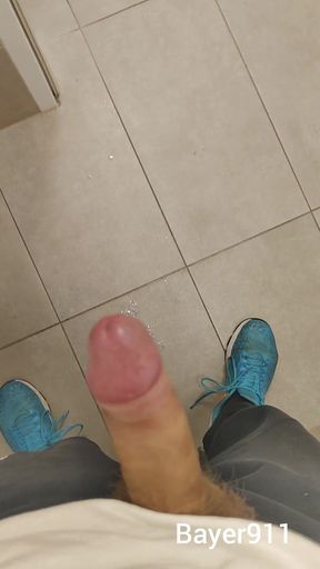 White Skinny Boy Risky Jerking in the Gyme Wc by Open Doors