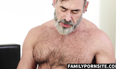 FamilyPornSite.com - My beefy stepdad Grant Ducati enjoys sucking my pierced cock