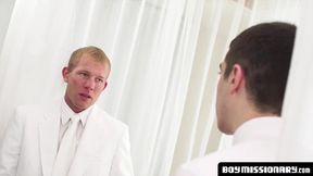 BoyMissionary.com - Mormon twink's forbidden oral pleasure with pastor