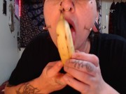 watch me deep throat a banana