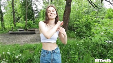 Cute Stepsis Choked On Big Cock Then Fucked Doggy Outdoor Public