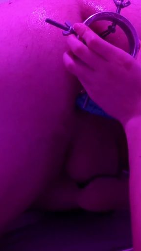-part 1- Anal dilation of my submissive switch. Fist, ball coler and dilator   Clip 1