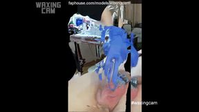 camera is peeping. waxing of a male cock and ass #93