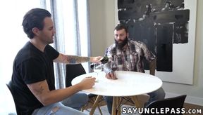 Hunk stepdads Markus Kage and Beau Reed swapping their hot stepsons