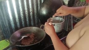 Stripping Mother-in-law Who Is Cooking