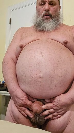Bear Gene Wade Strokes His Big Cock and Cums