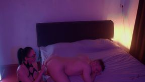 dissolute wife pegging her paramour s and gets cum.