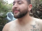 My friend called me before class to get naked at the waterfall.